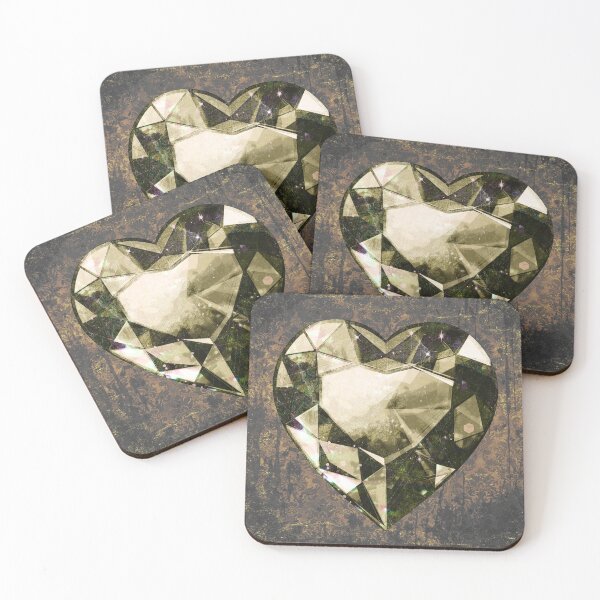 Item preview, Heart-Shaped Faceted Yellow Diamond Dark Academia Art designed and sold by Ghoul Enterprises.