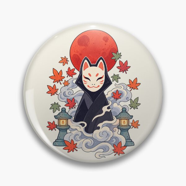 Item preview, Kawaii Kitsune Fox Mask | Japanese Autumn Moon Fox Spirit designed and sold by MrDev.