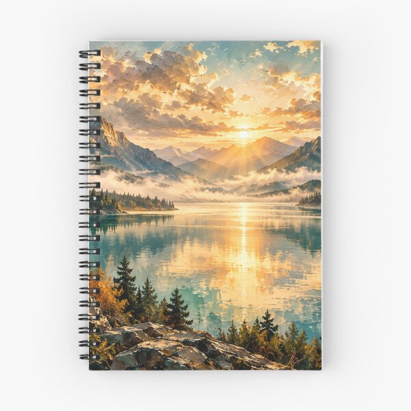 Item preview, Golden Mountain Lake Sunrise Impasto Landscape designed and sold by GSizzle1.