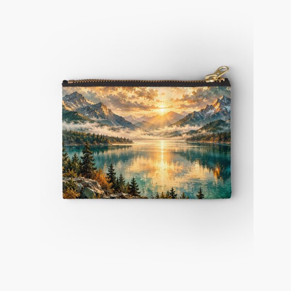 Item preview, Golden Mountain Lake Sunrise Impasto Landscape designed and sold by GSizzle1.