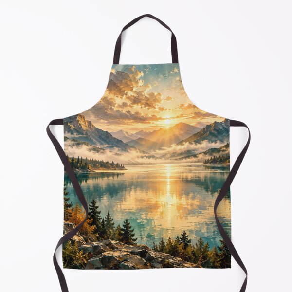 Item preview, Golden Mountain Lake Sunrise Impasto Landscape designed and sold by GSizzle1.