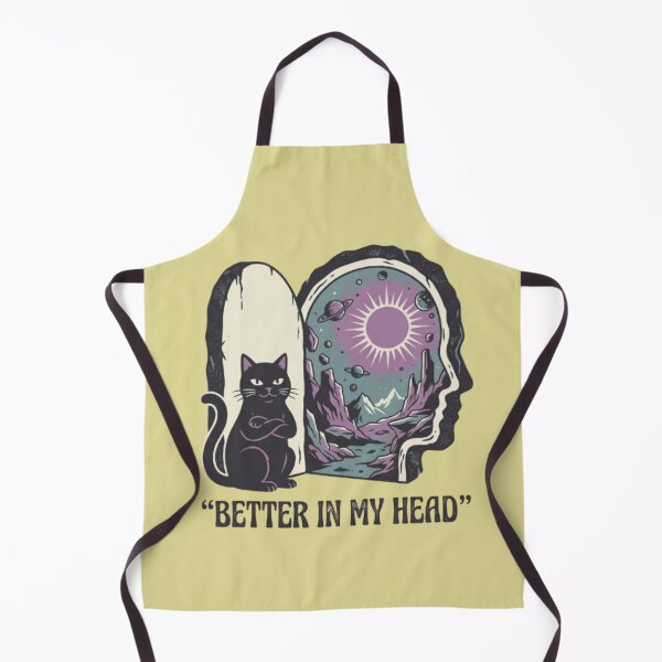 Item preview, Better In My Head Surreal Cosmic Cat Art - Vintage Space Mind Graphic designed and sold by Dogandesighn.