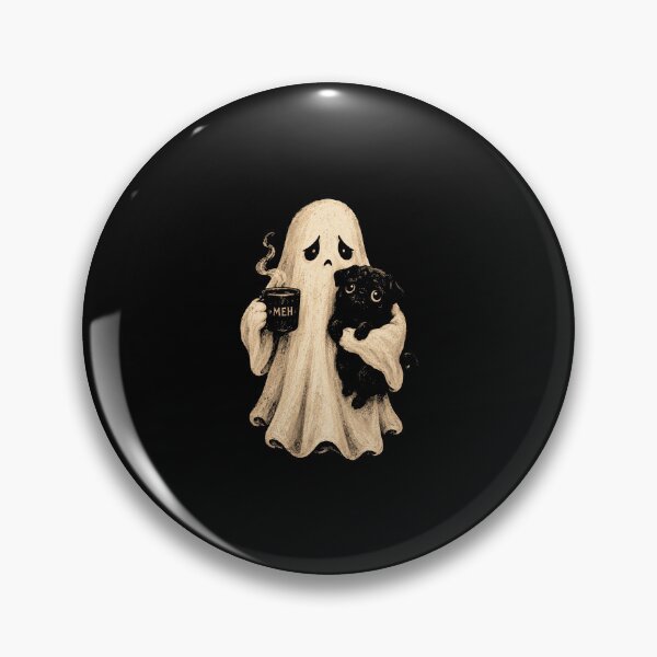 Item preview,  Grumpy Ghost Pug Coffee Halloween Funny Meh Halloween designed and sold by MotivaChic.