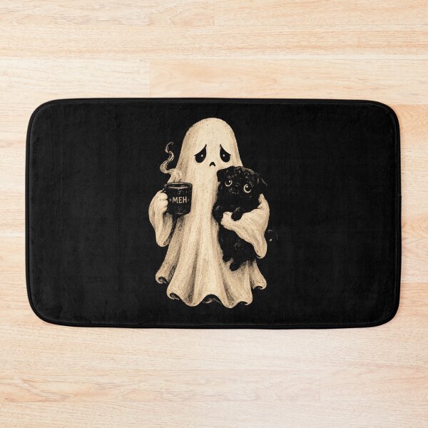 Item preview,  Grumpy Ghost Pug Coffee Halloween Funny Meh Halloween designed and sold by MotivaChic.