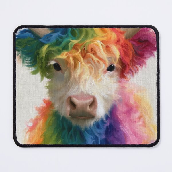 Item preview, Colorful Rainbow Cow – Creative Farm Animal Art designed and sold by WordPlayStudio.
