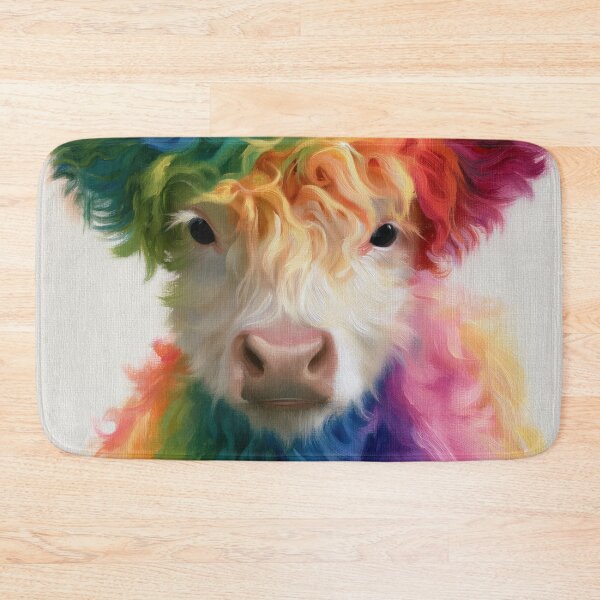 Item preview, Colorful Rainbow Cow – Creative Farm Animal Art designed and sold by WordPlayStudio.