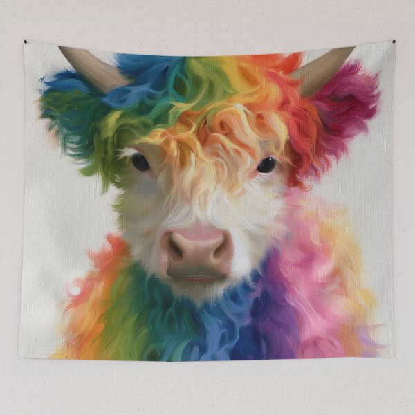 Item preview, Colorful Rainbow Cow – Creative Farm Animal Art designed and sold by WordPlayStudio.