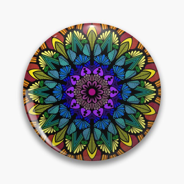 Item preview, Cosmic Fire Vibrant Geometric Mandala designed and sold by FioreDiCiliegio.