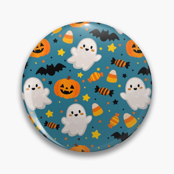 Item preview, Kawaii Halloween Ghosts & Pumpkins Pattern Sticker designed and sold by tviyluv.