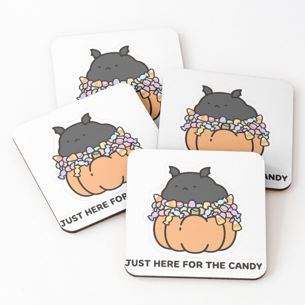 Item preview, Cute Chibi Bat Pumpkin Candy Bucket Just Here For The Candy Halloween Sticker designed and sold by xiaoxiaochibi.