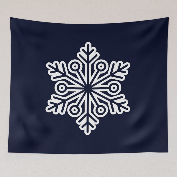 Item preview, Minimalist Winter Snowflake Deep Oceanic Navy Seamless Pattern Art designed and sold by ​Jyoti Digital Artist.