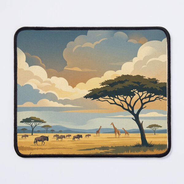 Item preview, Serengeti Tanzania Vintage Travel Poster – Great Migration Acacia Safari Plains designed and sold by Bomax121.