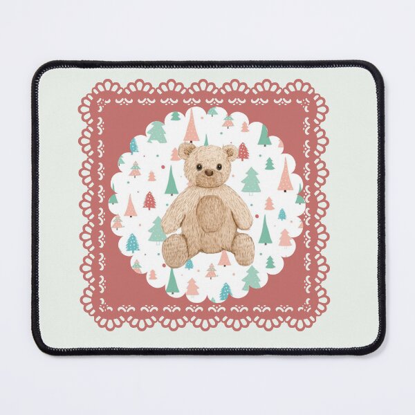 Item preview, Pink Sweet Holiday Teddy Bear & Winter Wonderland Festive Decor designed and sold by Liberarteprint.