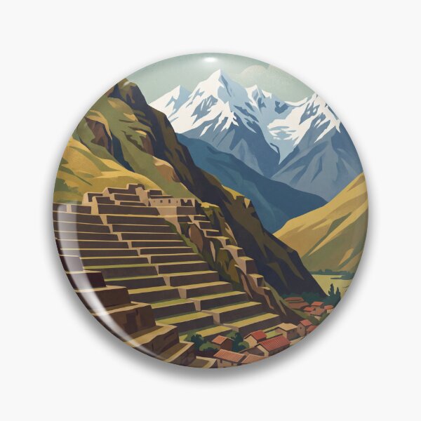 Artikelvorschau, Vintage-Reiseposter Heiliges Tal Peru – Inka-Terrassen von Ollantaytambo in den Anden entworfen und verkauft von Bomax121.