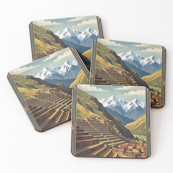 Item preview, Sacred Valley Peru Vintage Travel Poster – Inca Terraces Ollantaytambo Andes designed and sold by Bomax121.