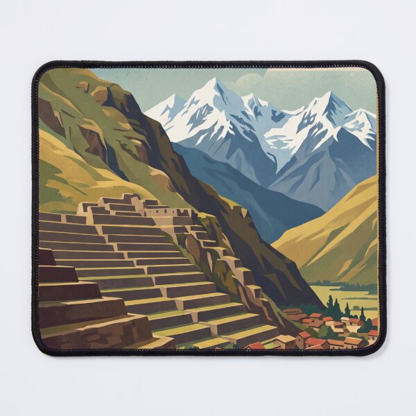 Item preview, Sacred Valley Peru Vintage Travel Poster – Inca Terraces Ollantaytambo Andes designed and sold by Bomax121.