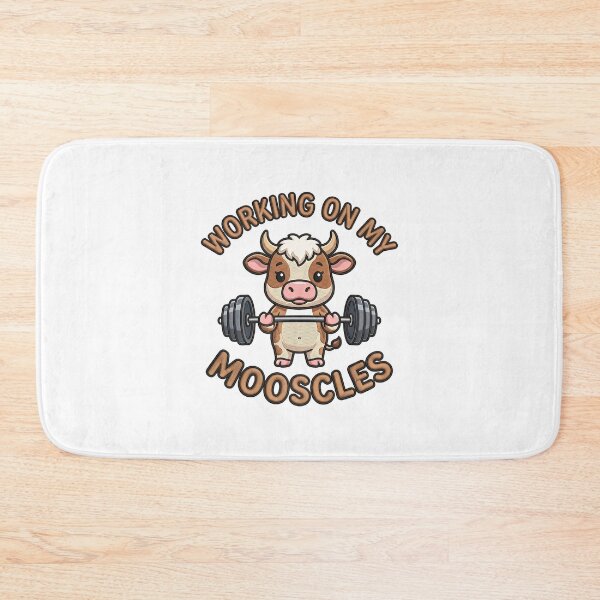 Item preview, Working On My Mooscles Moo Muscles Gym Graphic designed and sold by ArtDesignTp.