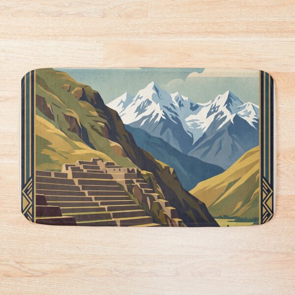 Item preview, Sacred Valley Peru Vintage Travel Poster – Inca Terraces Ollantaytambo Andes designed and sold by Bomax121.