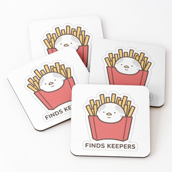 Item preview, Funny Chibi Seagull Stealing French Fries Finds Keepers Beach Sticker designed and sold by xiaoxiaochibi.