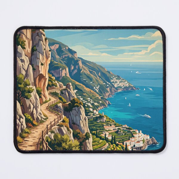 Item preview, Path of the Gods Italy Vintage Travel Poster – Amalfi Coast Hiking Trail Positano designed and sold by Bomax121.