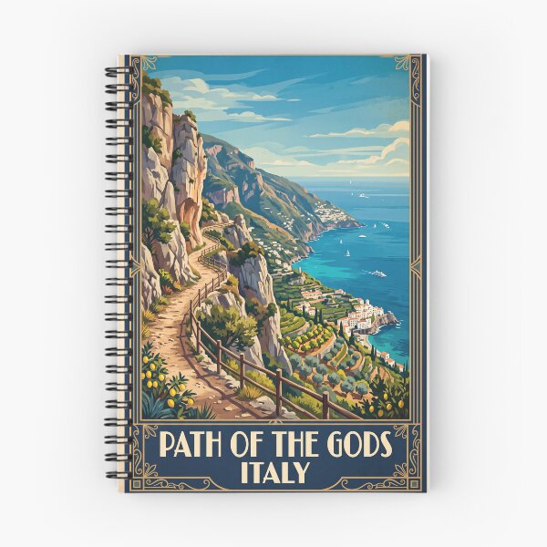 Item preview, Path of the Gods Italy Vintage Travel Poster – Amalfi Coast Hiking Trail Positano designed and sold by Bomax121.