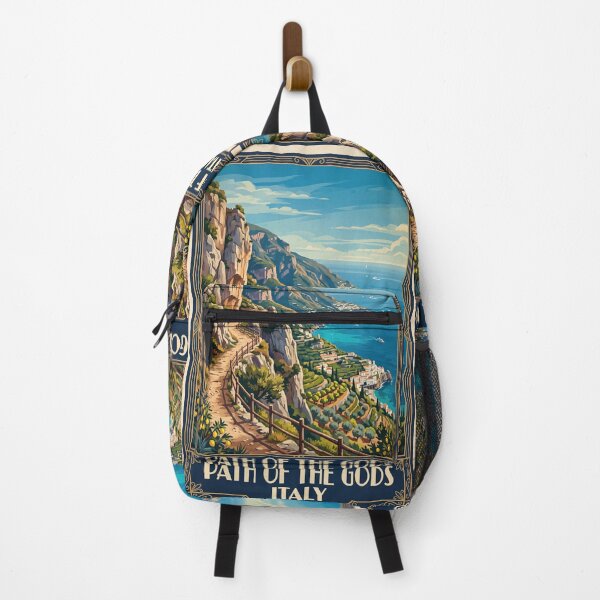 Item preview, Path of the Gods Italy Vintage Travel Poster – Amalfi Coast Hiking Trail Positano designed and sold by Bomax121.