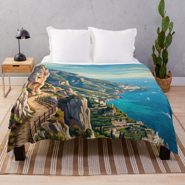 Item preview, Path of the Gods Italy Vintage Travel Poster – Amalfi Coast Hiking Trail Positano designed and sold by Bomax121.