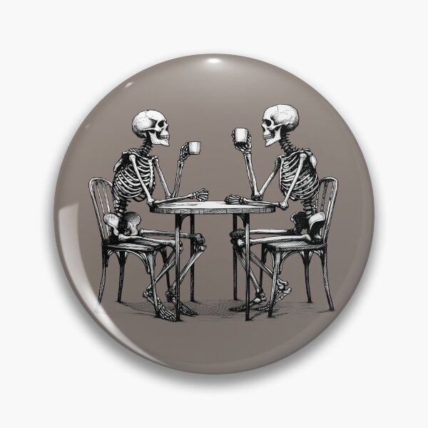 Item preview, Two Skeletons Drinking Coffee Bistro Table designed and sold by Lady-K-.