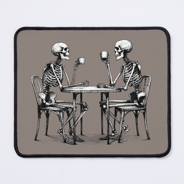 Item preview, Two Skeletons Drinking Coffee Bistro Table designed and sold by Lady-K-.