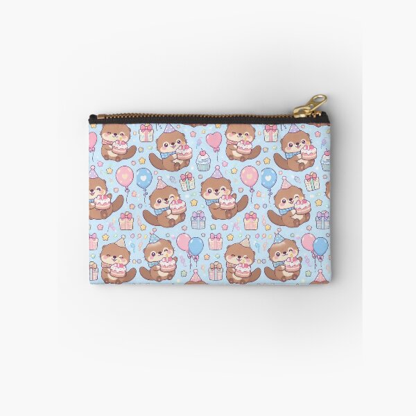 Item preview, Kawaii Birthday Baby Otter Cake Party Pattern designed and sold by Soft Berry Studio.