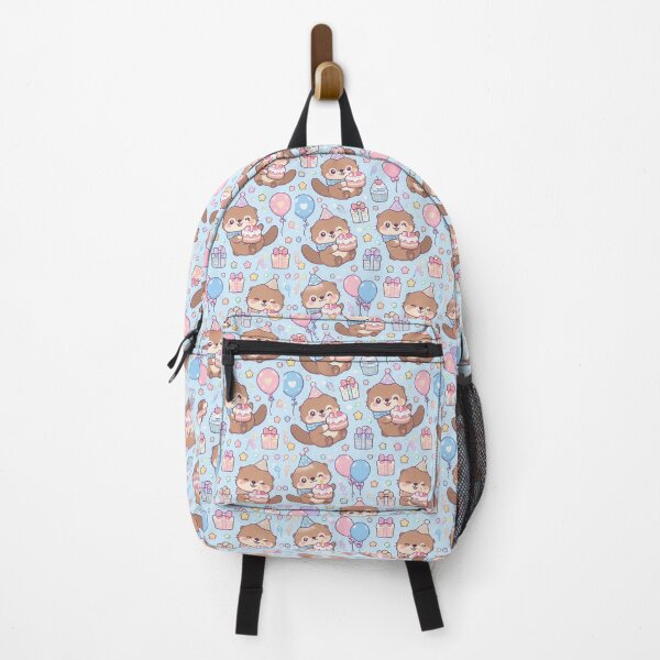 Item preview, Kawaii Birthday Baby Otter Cake Party Pattern designed and sold by Soft Berry Studio.