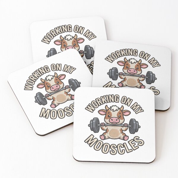 Item preview, Working On My Mooscles Moo Workout Gym Humor designed and sold by ArtDesignTp.