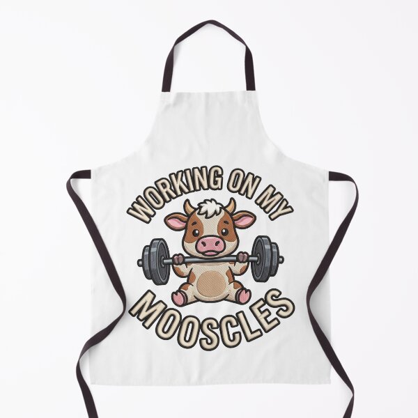 Item preview, Working On My Mooscles Moo Workout Gym Humor designed and sold by ArtDesignTp.