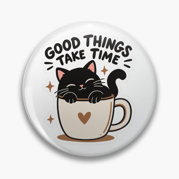 Item preview, Good Things Take Time – Cute Black Cat Coffee Mug designed and sold by Olympusika.