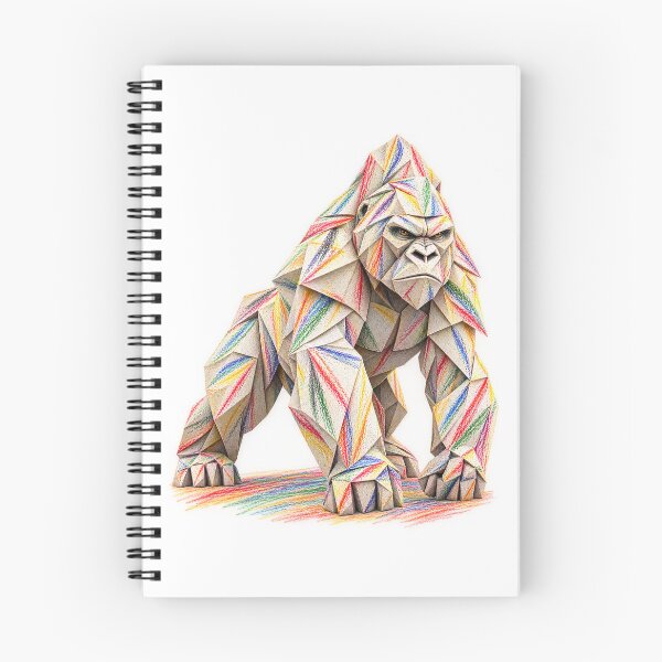 Artikelvorschau, Origami-Gorilla-Kunst – Ausdrucksstarker geometrischer Papiergorilla | PLUSHIWORLD entworfen und verkauft von PLUSHIWORLDtm.