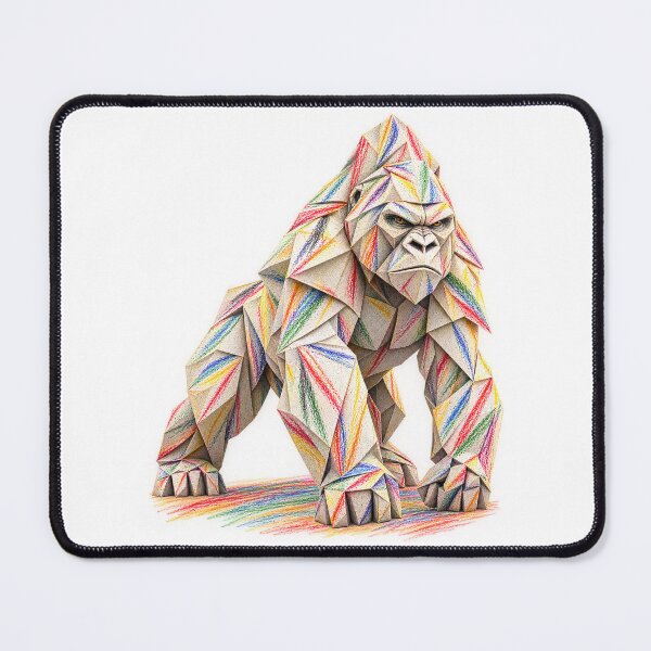 Item preview, Origami Gorilla Art – Powerful Geometric Paper Gorilla | PLUSHIWORLD designed and sold by PLUSHIWORLDtm.
