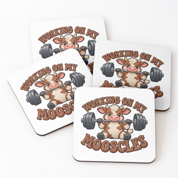 Item preview, Working On My Mooscles Funny Cow Fitness Design designed and sold by ArtDesignTp.