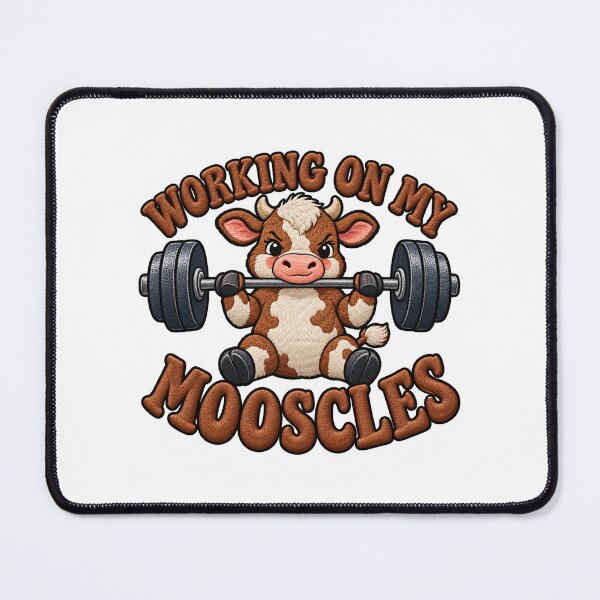 Item preview, Working On My Mooscles Funny Cow Fitness Design designed and sold by ArtDesignTp.