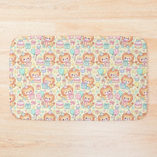 Item preview, Kawaii Birthday Baby Lion Gift Party Pattern designed and sold by Soft Berry Studio.