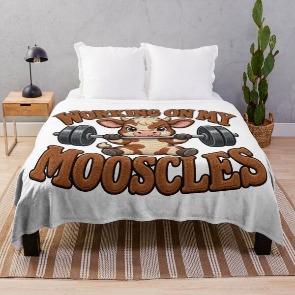 Item preview, Working On My Mooscles Cow Workout Graphic designed and sold by ArtDesignTp.