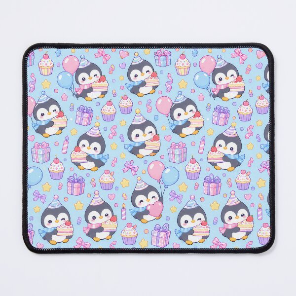 Item preview, Kawaii Birthday Baby Penguin Cake Pattern designed and sold by Soft Berry Studio.