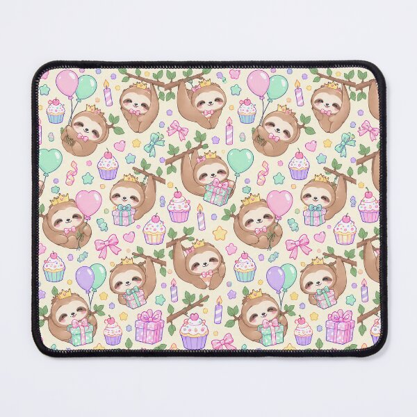 Item preview, Kawaii Birthday Baby Sloth Balloon Pattern designed and sold by Soft Berry Studio.
