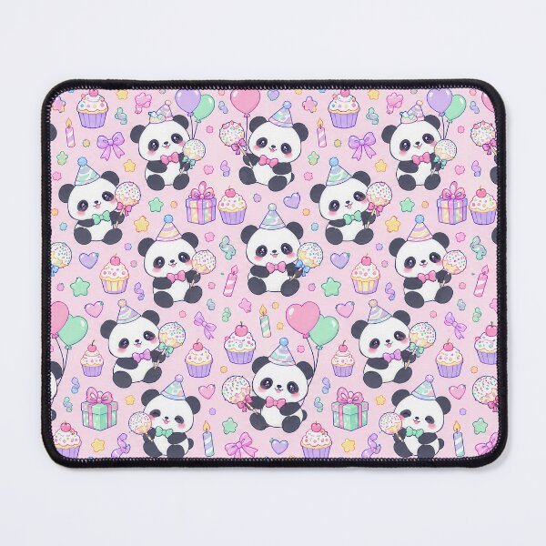 Item preview, Kawaii Birthday Baby Panda Cake Pop Pattern designed and sold by Soft Berry Studio.