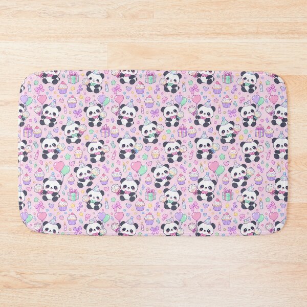 Item preview, Kawaii Birthday Baby Panda Cake Pop Pattern designed and sold by Soft Berry Studio.