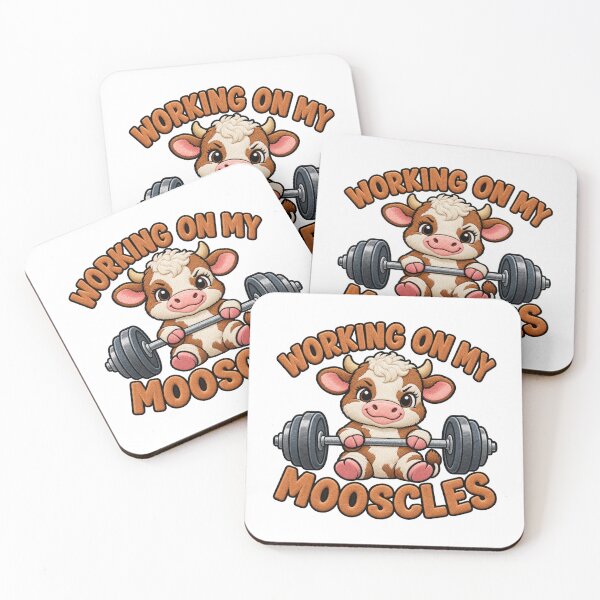 Item preview, Working On My Mooscles Funny Moo Muscles Workout designed and sold by ArtDesignTp.