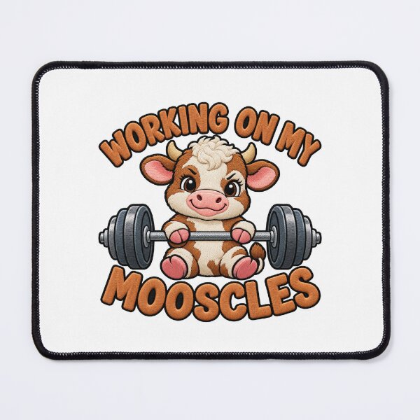 Item preview, Working On My Mooscles Funny Moo Muscles Workout designed and sold by ArtDesignTp.