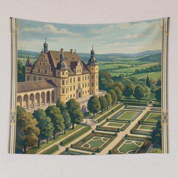 Item preview, Dachau Palace Germany Vintage Travel Poster – Schloss Dachau Bavarian Renaissance Hofgarten designed and sold by Bomax121.