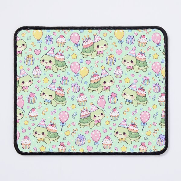 Item preview, Kawaii Birthday Baby Turtle Cake Pattern designed and sold by Soft Berry Studio.