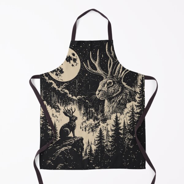 Item preview, Jackalope Full Moon Vintage Mythical Animal Cryptid designed and sold by Y-Vibes.