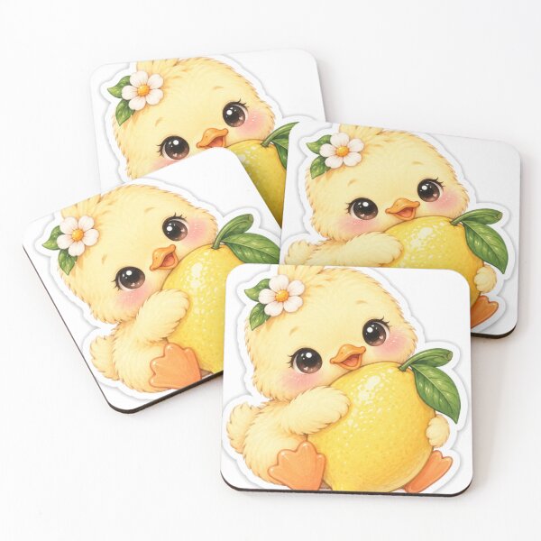 Item preview, Title Cute Baby Chick Hugging Fresh Lemon designed and sold by DesignByUmza.